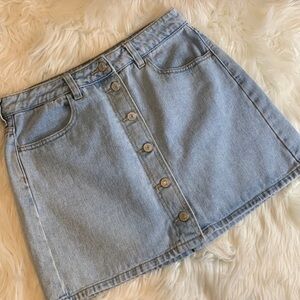 PacSun button front denim mini skirt 27